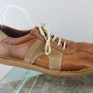 Camper Brown Stripe Leather Lace Up Casual Shoe 12